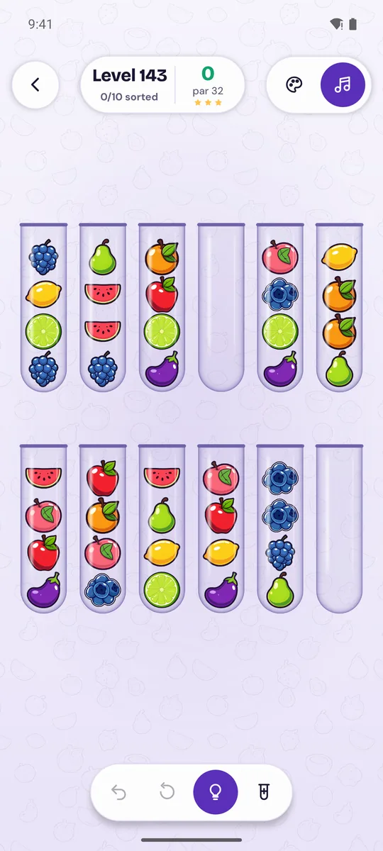 A level with fruit balls