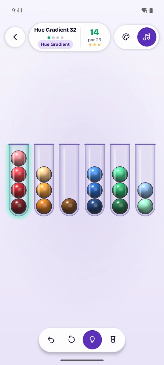 Hue Gradient: tubes sorted from dark to light