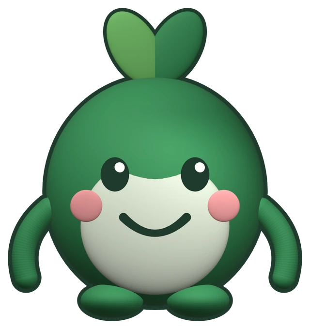 Leafy, a friendly green sprout mascot