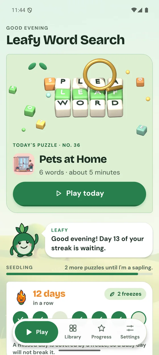 Leafy Word Search: today's puzzle