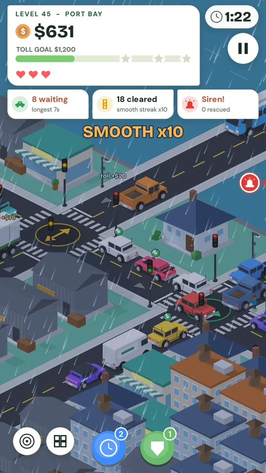 A Port Bay junction in a rainstorm