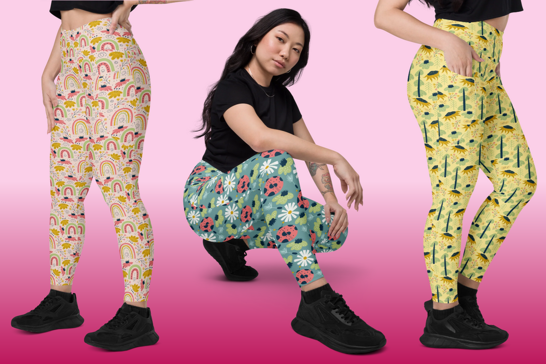 Get Your Wardrobe Ready for Spring with Scandinavian Spring Floral Leggings with Pockets