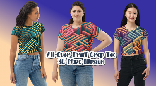 Experience the Allure of 3D Fashion with the New Maze Illusion Crop Top – Your Stylish Companion for Regular Fit Comfort!