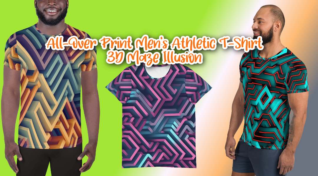 Unlock the Mystery of Style: The 3D Maze Illusion Athletic T-Shirt for Men