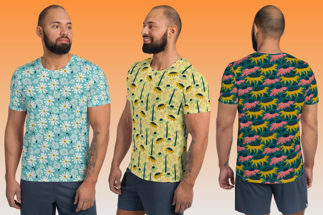 What Makes Our Scandinavian Spring Floral Seamless Patterns All-Over Print Men's Athletic T-Shirt Unique?