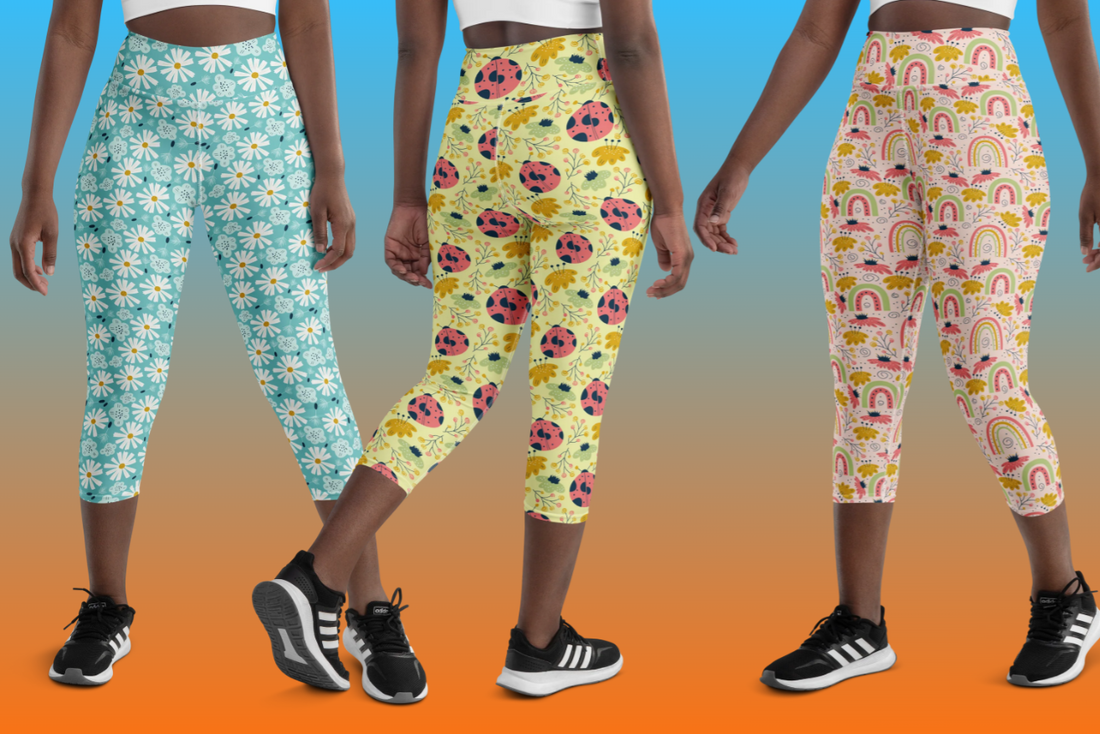 Get Ready for Spring with Our Scandinavian Floral Yoga Capri Leggings