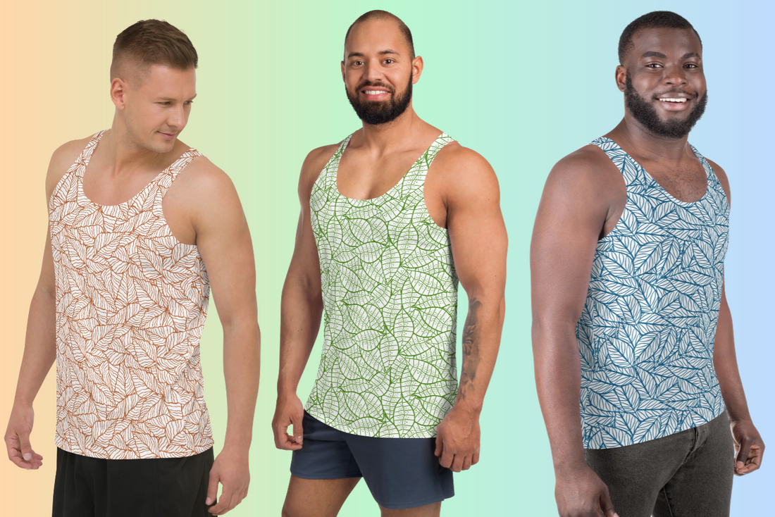 New Arrival: Colorful Fall Leaves Seamless Pattern Men's Tank Tops
