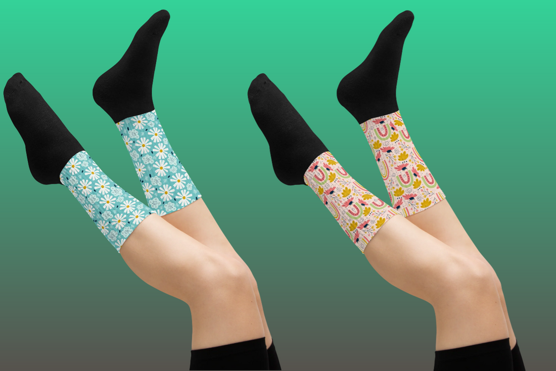 Step into Spring with Scandinavian Floral Sublimated Socks