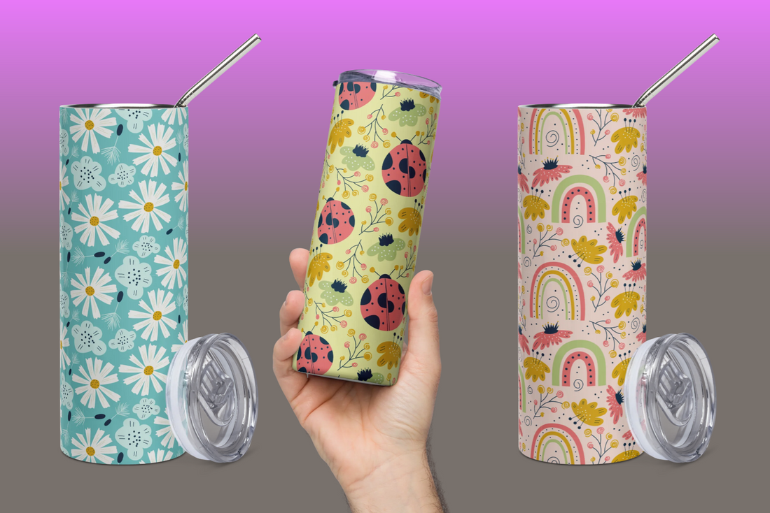 Enjoy Your Spring Season Drinks in Style with Our Seamless Pattern Stainless Steel Tumbler