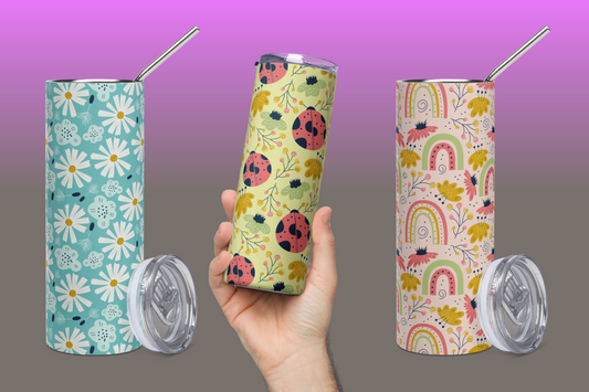 Enjoy Your Spring Season Drinks in Style with Our Seamless Pattern Stainless Steel Tumbler