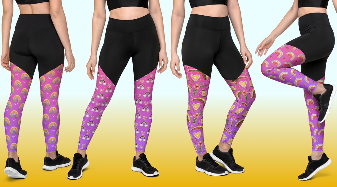 Stay Ahead of the Fashion Game with the Bohemian Style Pink Purple Birds Leggings from LeafyOrb