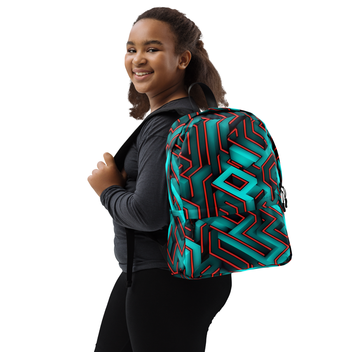 3D Maze Illusion | 3D Patterns | All-Over Print Backpack - #2