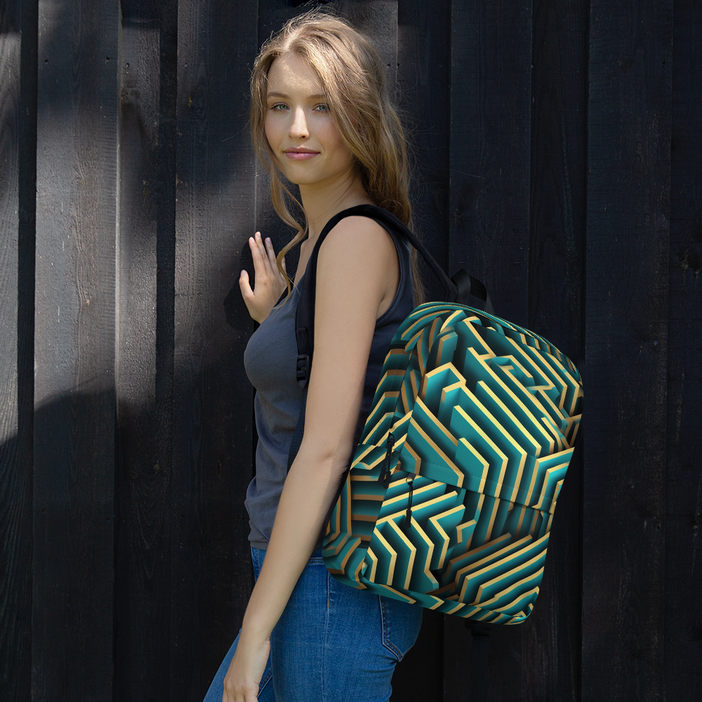 3D Maze Illusion | 3D Patterns | All-Over Print Backpack - #5