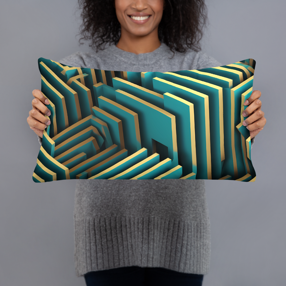 3D Maze Illusion | 3D Patterns | All-Over Print Basic Pillow - #5