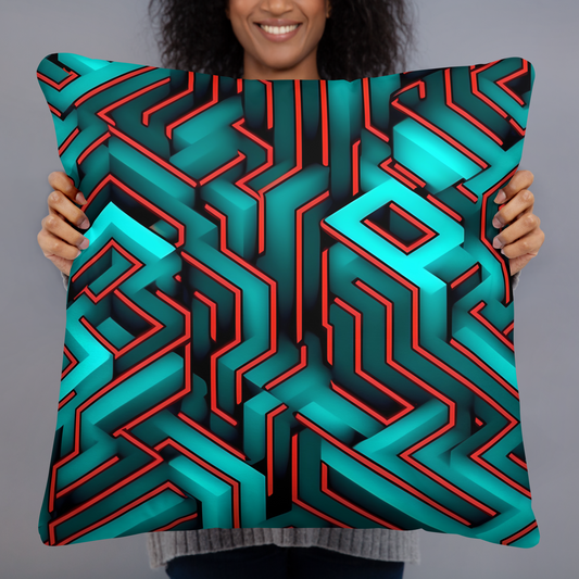 3D Maze Illusion | 3D Patterns | All-Over Print Basic Pillow - #2