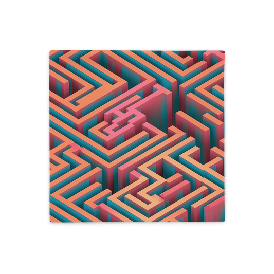 3D Maze Illusion | 3D Patterns | All-Over Print Basic Pillow Case - #1