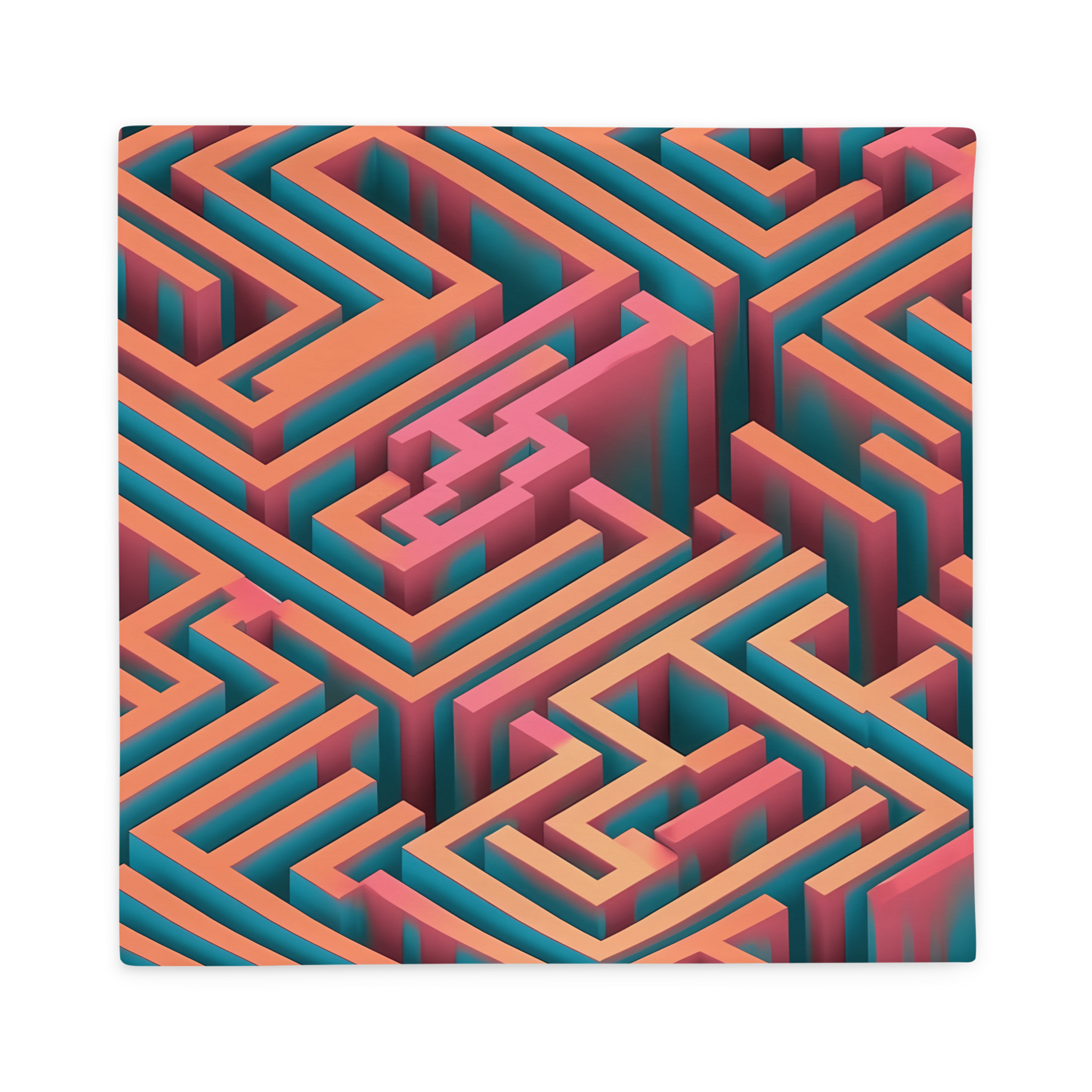 3D Maze Illusion | 3D Patterns | All-Over Print Basic Pillow Case - #1