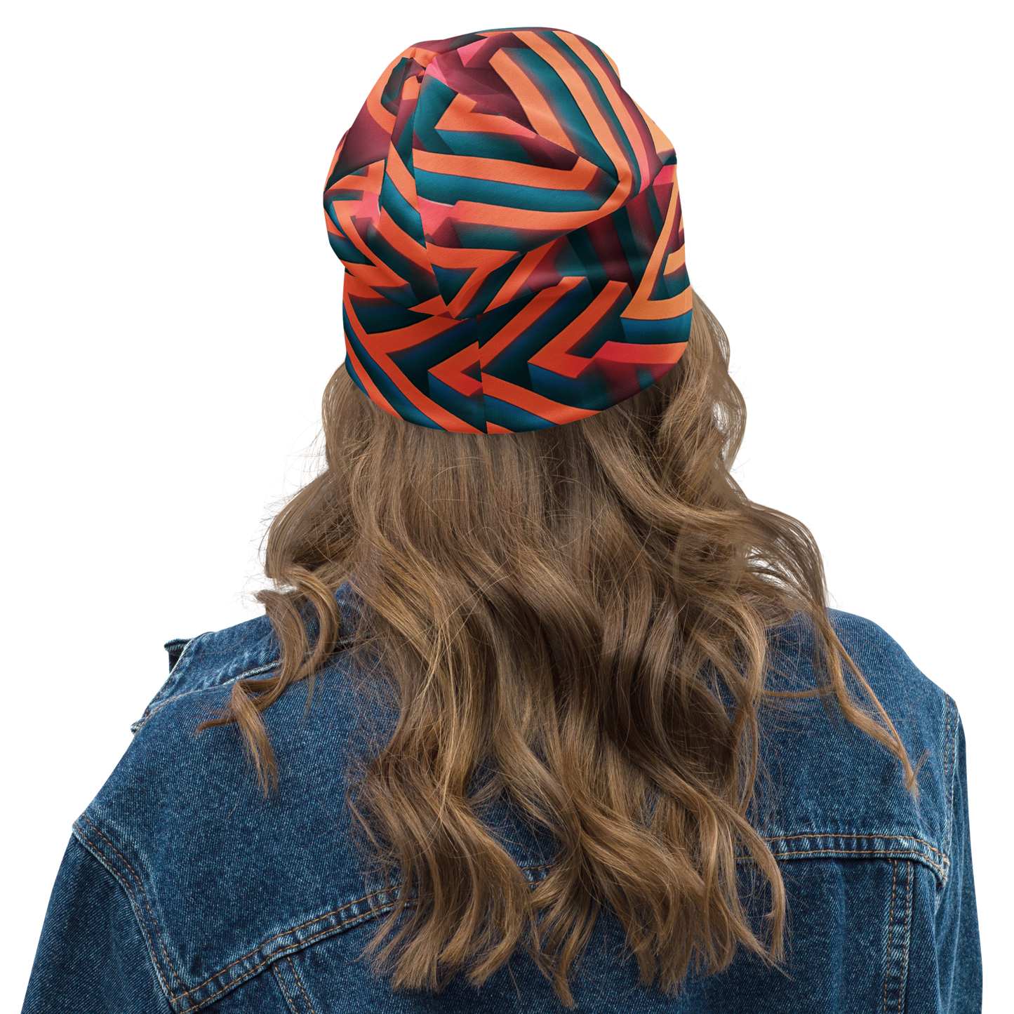 3D Maze Illusion | 3D Patterns | All-Over Print Beanie - #1