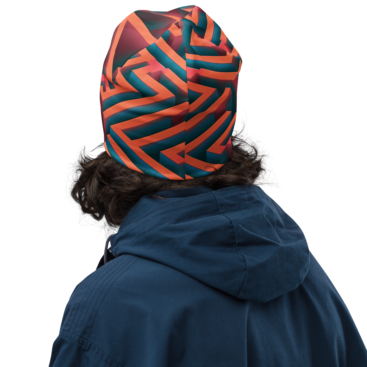 3D Maze Illusion | 3D Patterns | All-Over Print Beanie - #1