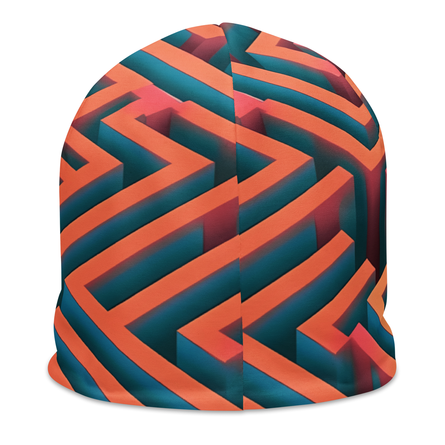 3D Maze Illusion | 3D Patterns | All-Over Print Beanie - #1