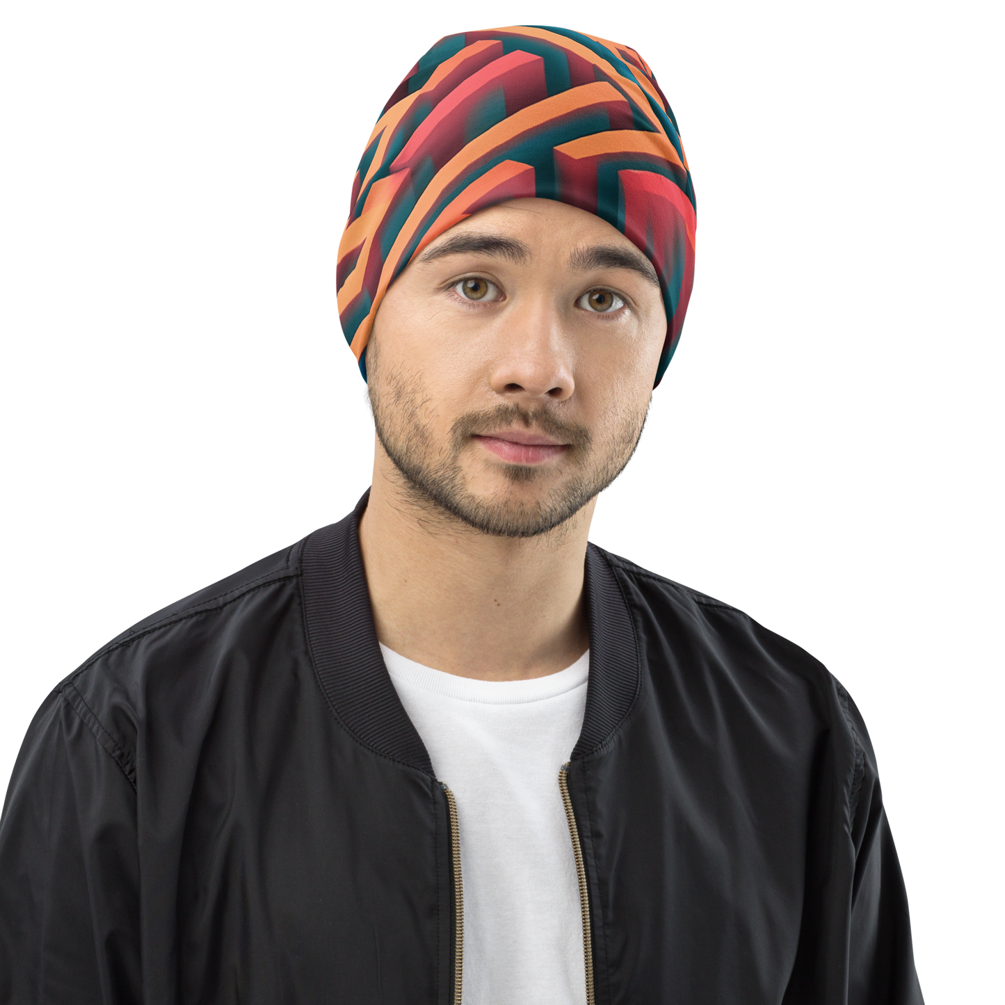 3D Maze Illusion | 3D Patterns | All-Over Print Beanie - #1