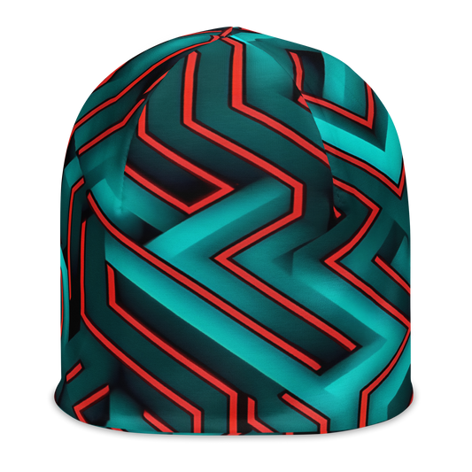 3D Maze Illusion | 3D Patterns | All-Over Print Beanie - #2