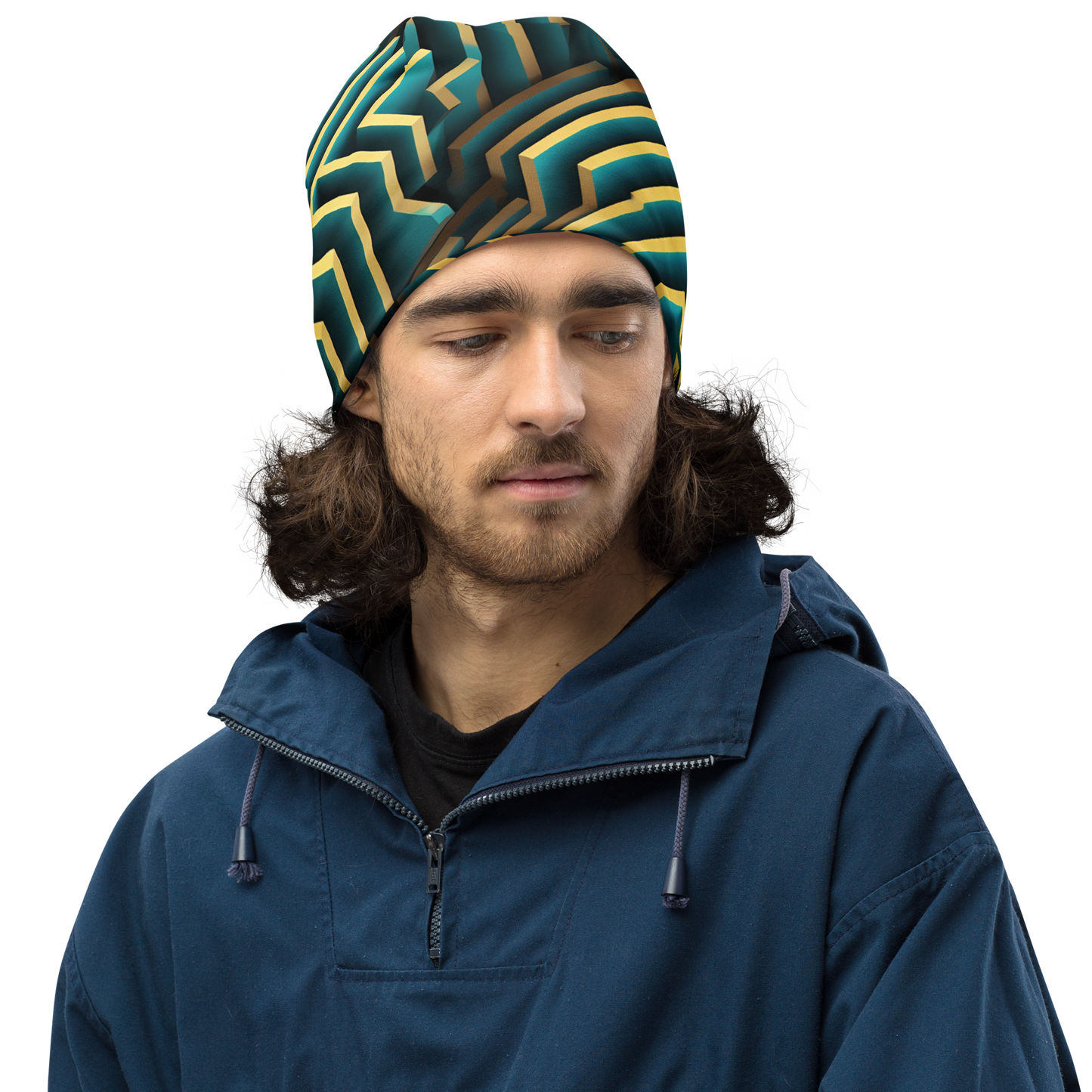 3D Maze Illusion | 3D Patterns | All-Over Print Beanie - #5