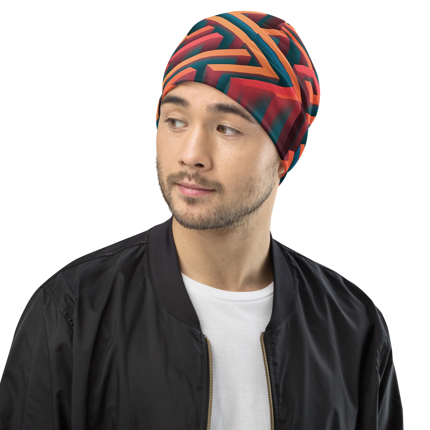 3D Maze Illusion | 3D Patterns | All-Over Print Beanie - #1