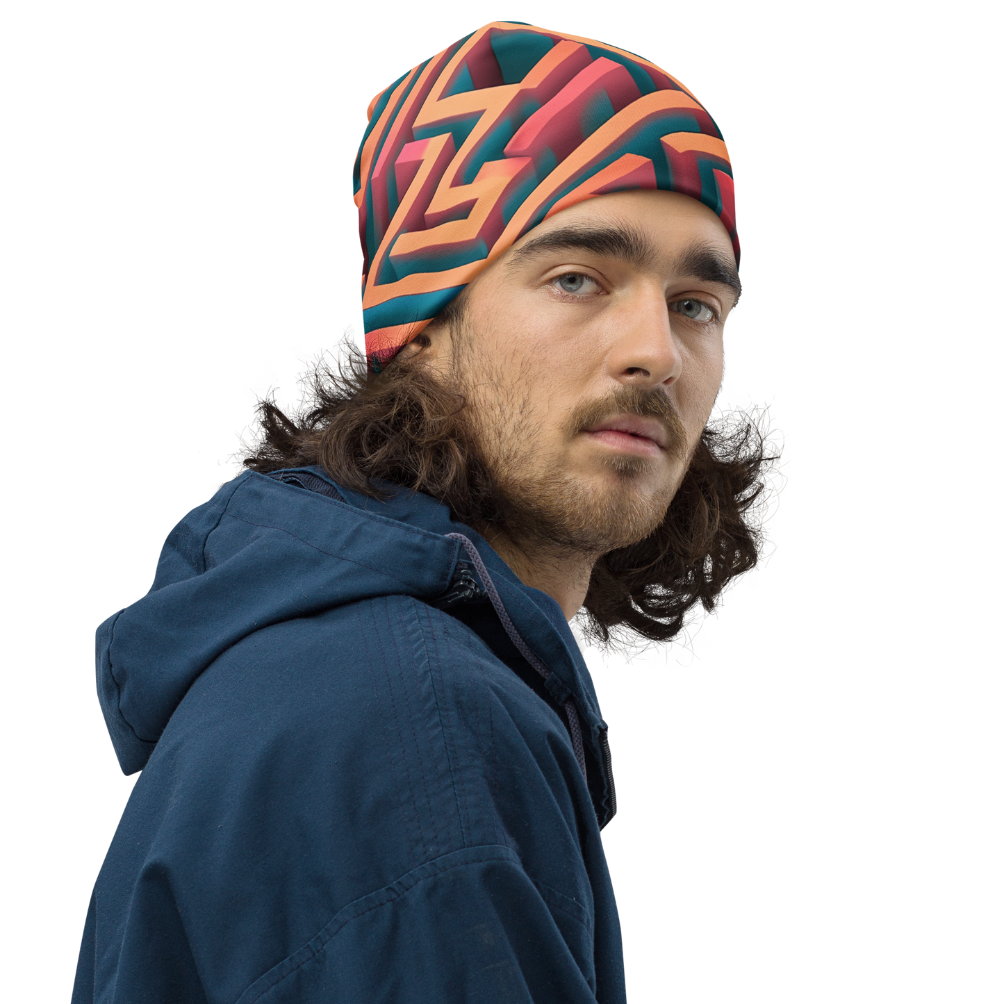 3D Maze Illusion | 3D Patterns | All-Over Print Beanie - #1