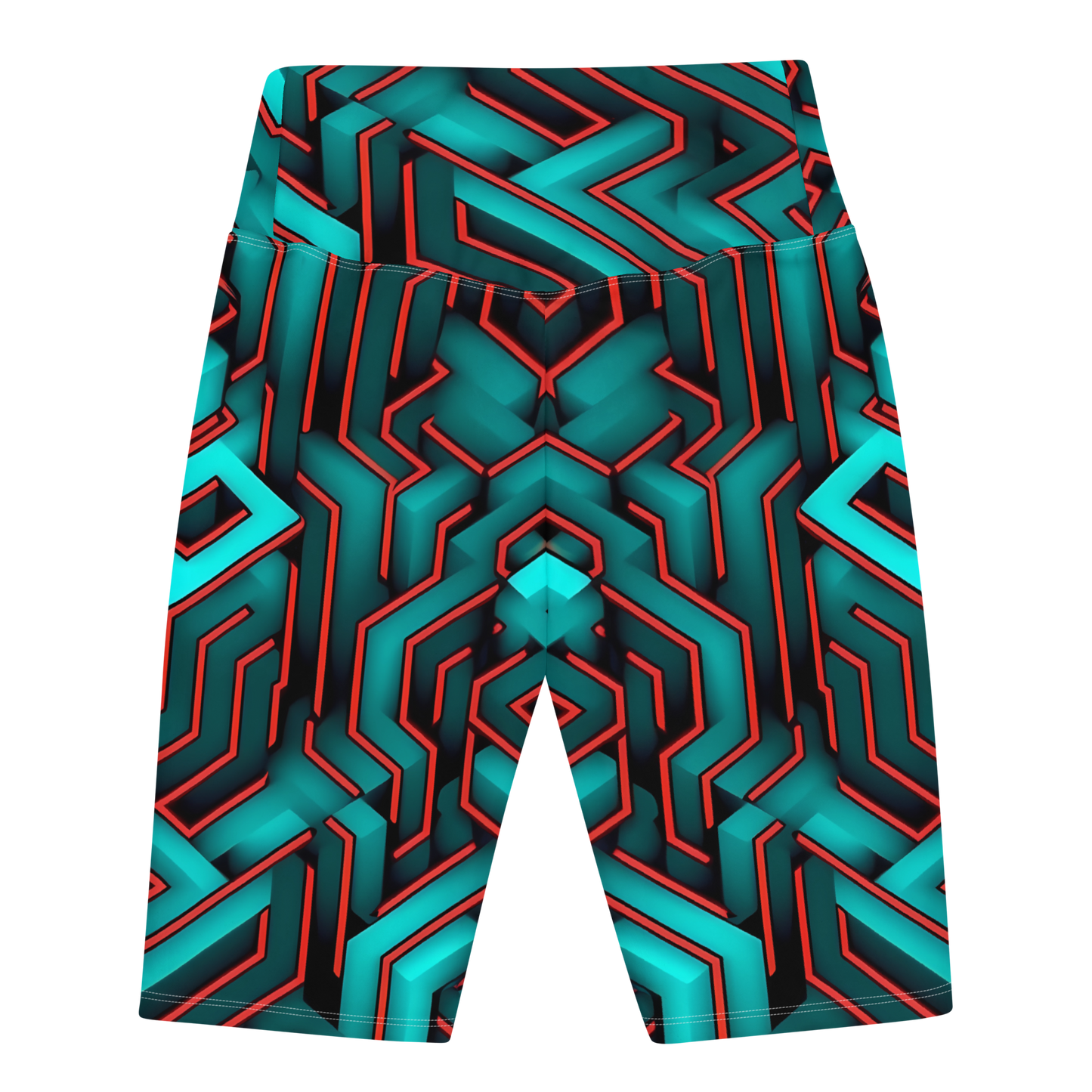 3D Maze Illusion | 3D Patterns | All-Over Print Biker Shorts - #2