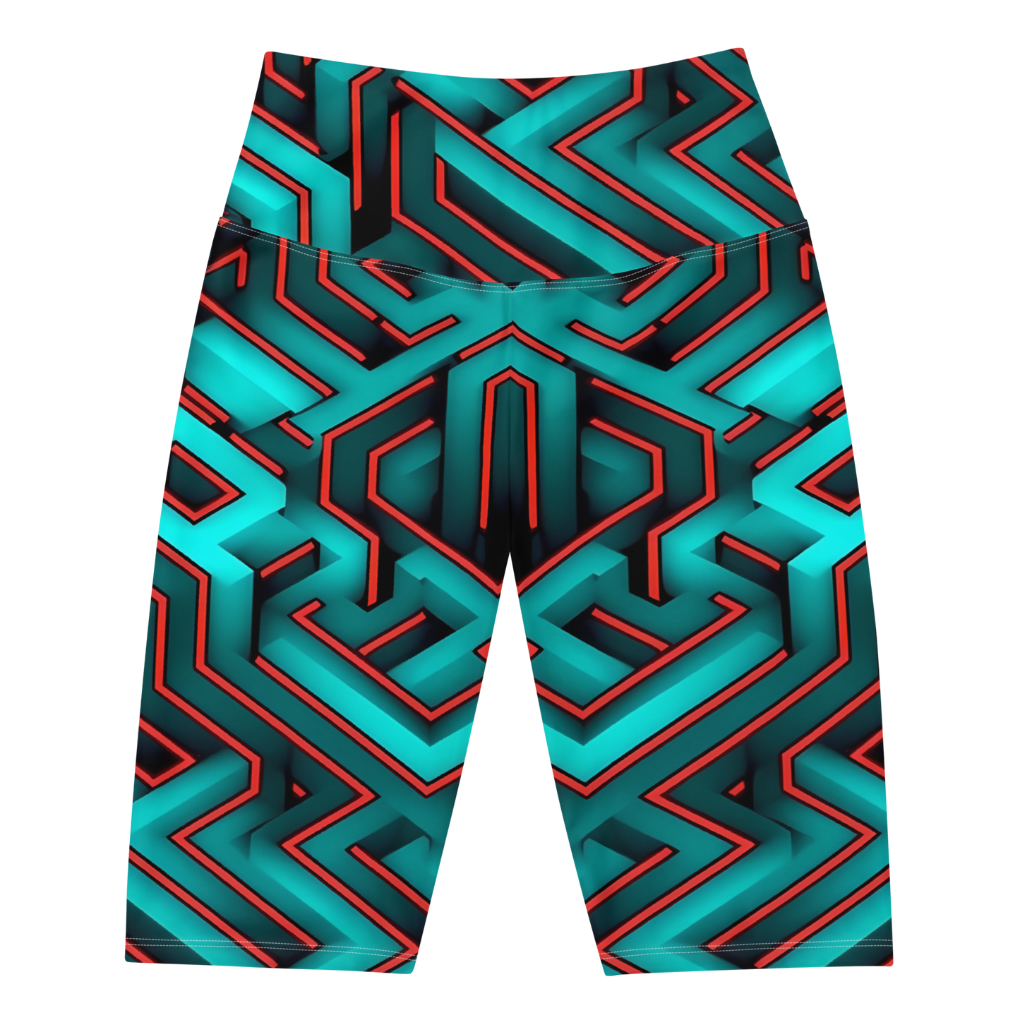 3D Maze Illusion | 3D Patterns | All-Over Print Biker Shorts - #2