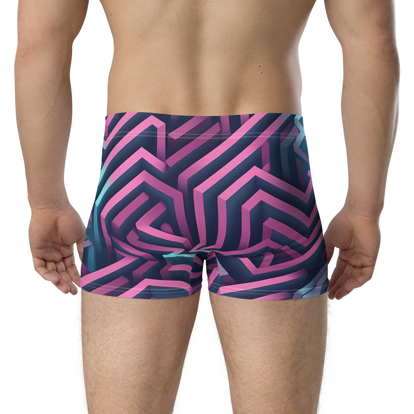 3D Maze Illusion | 3D Patterns | All-Over Print Boxer Briefs - #4