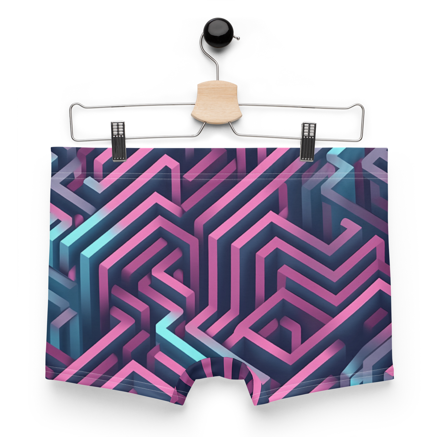 3D Maze Illusion | 3D Patterns | All-Over Print Boxer Briefs - #4