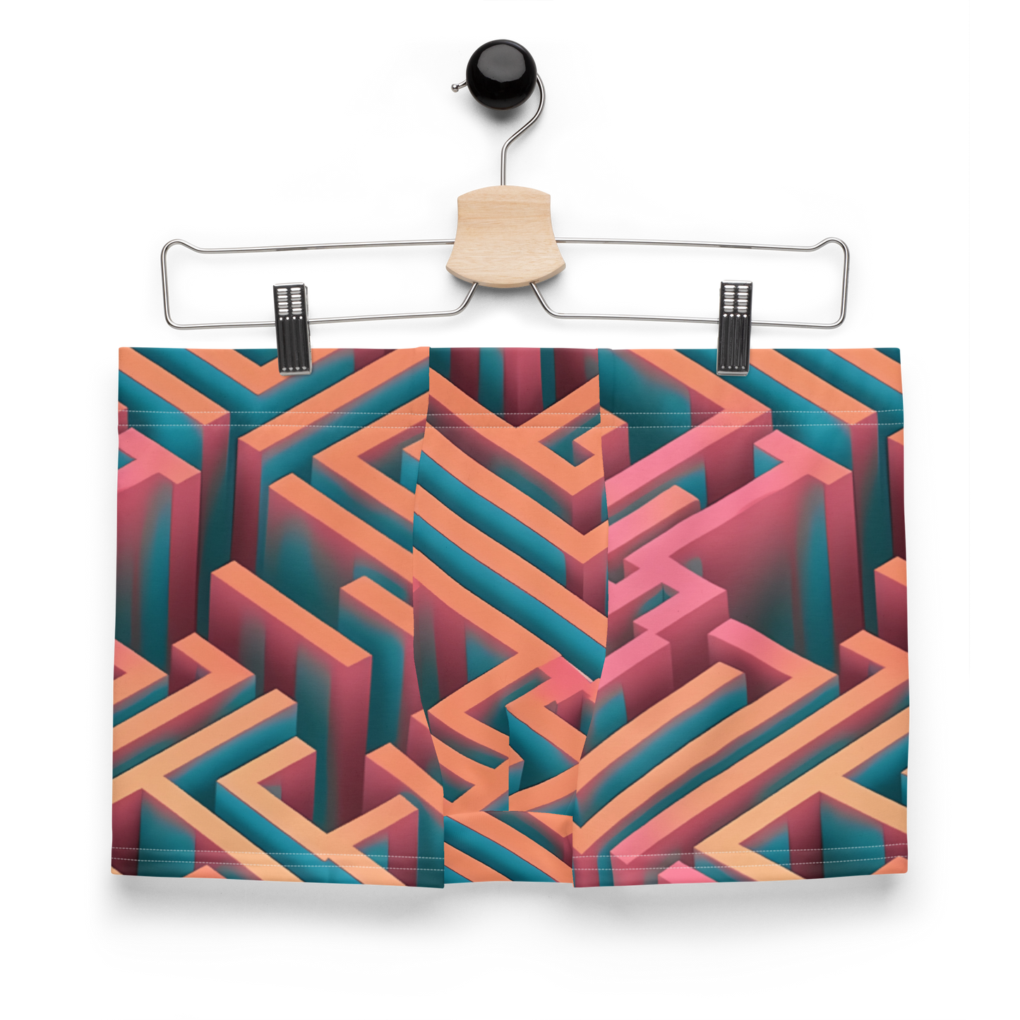 3D Maze Illusion | 3D Patterns | All-Over Print Boxer Briefs - #1