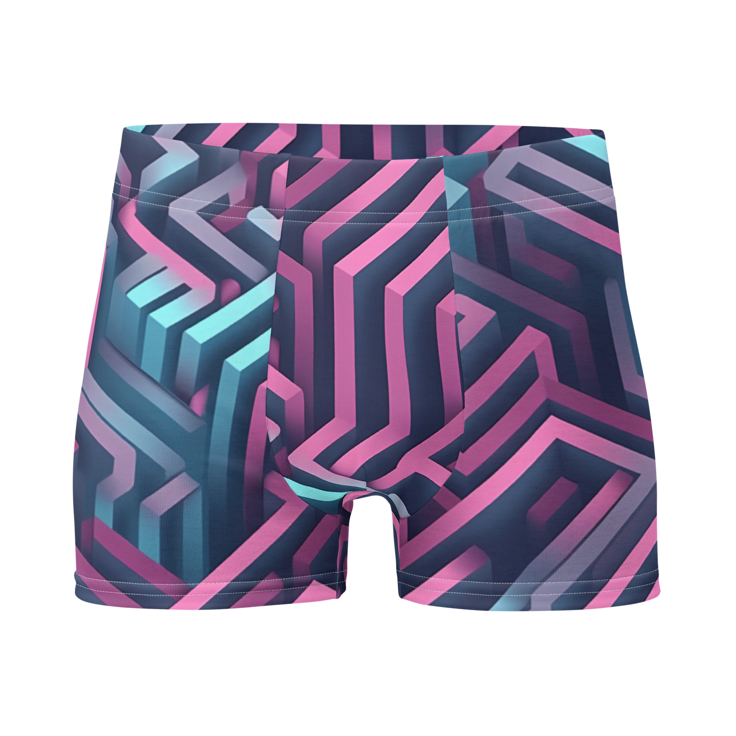 3D Maze Illusion | 3D Patterns | All-Over Print Boxer Briefs - #4