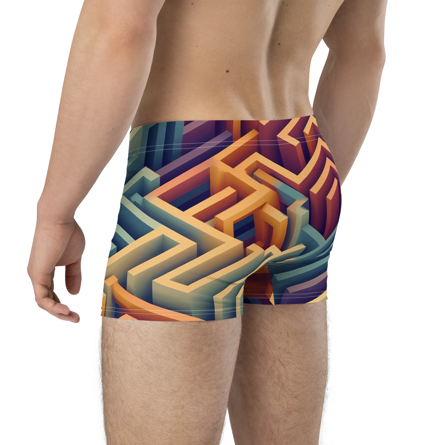 3D Maze Illusion | 3D Patterns | All-Over Print Boxer Briefs - #3