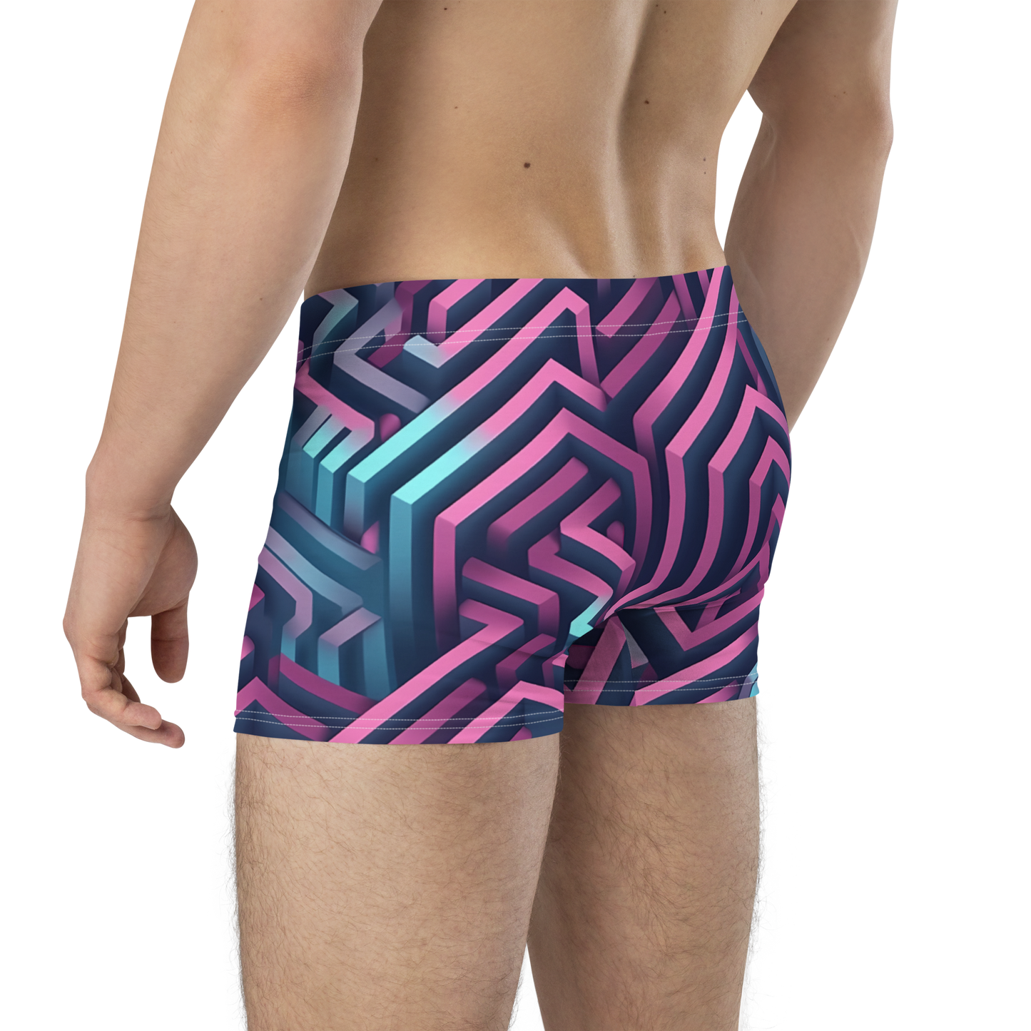 3D Maze Illusion | 3D Patterns | All-Over Print Boxer Briefs - #4