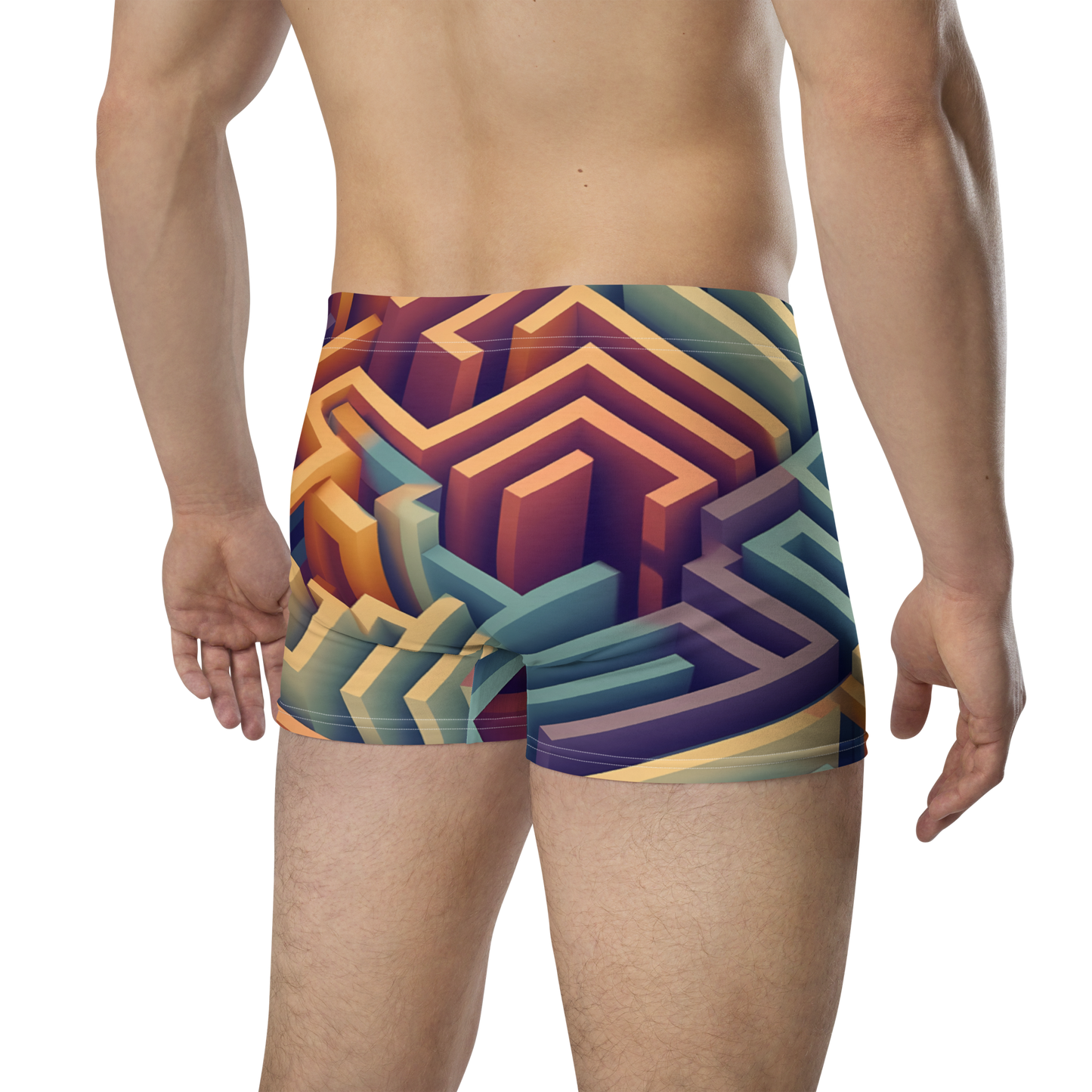 3D Maze Illusion | 3D Patterns | All-Over Print Boxer Briefs - #3