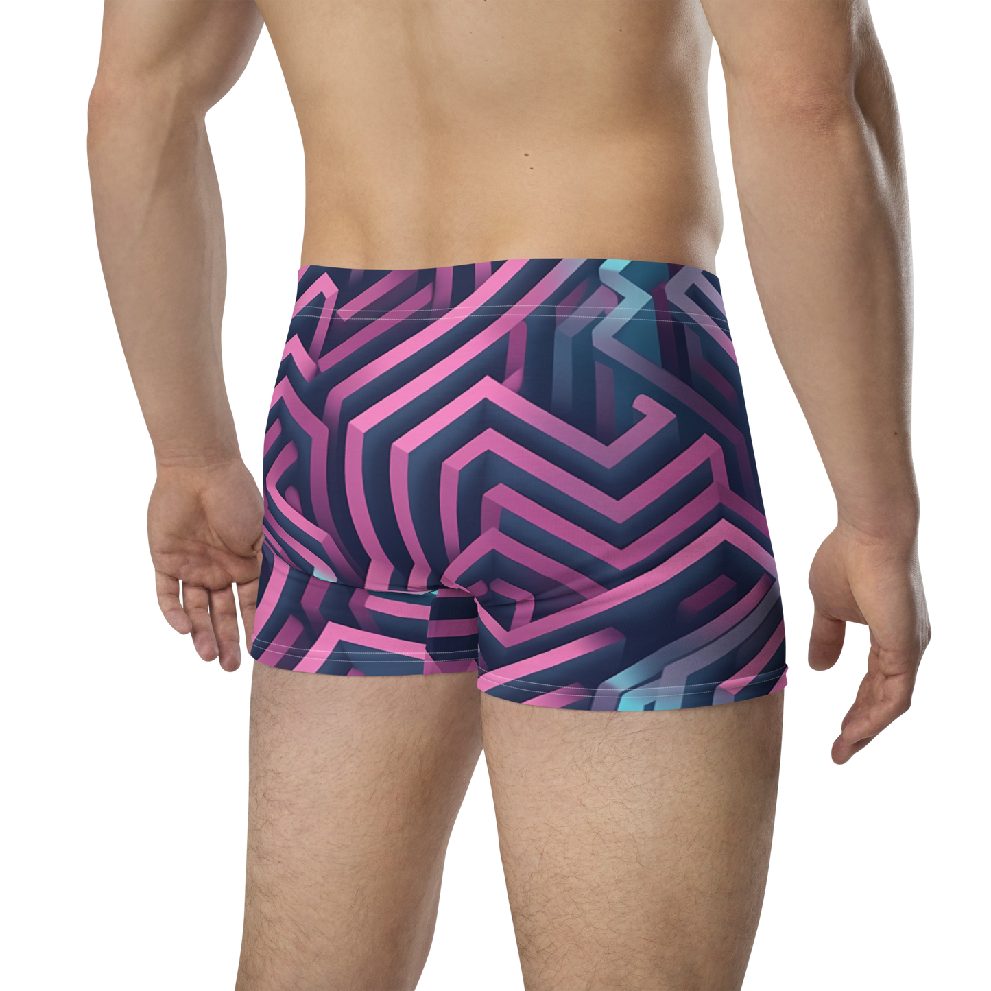 3D Maze Illusion | 3D Patterns | All-Over Print Boxer Briefs - #4