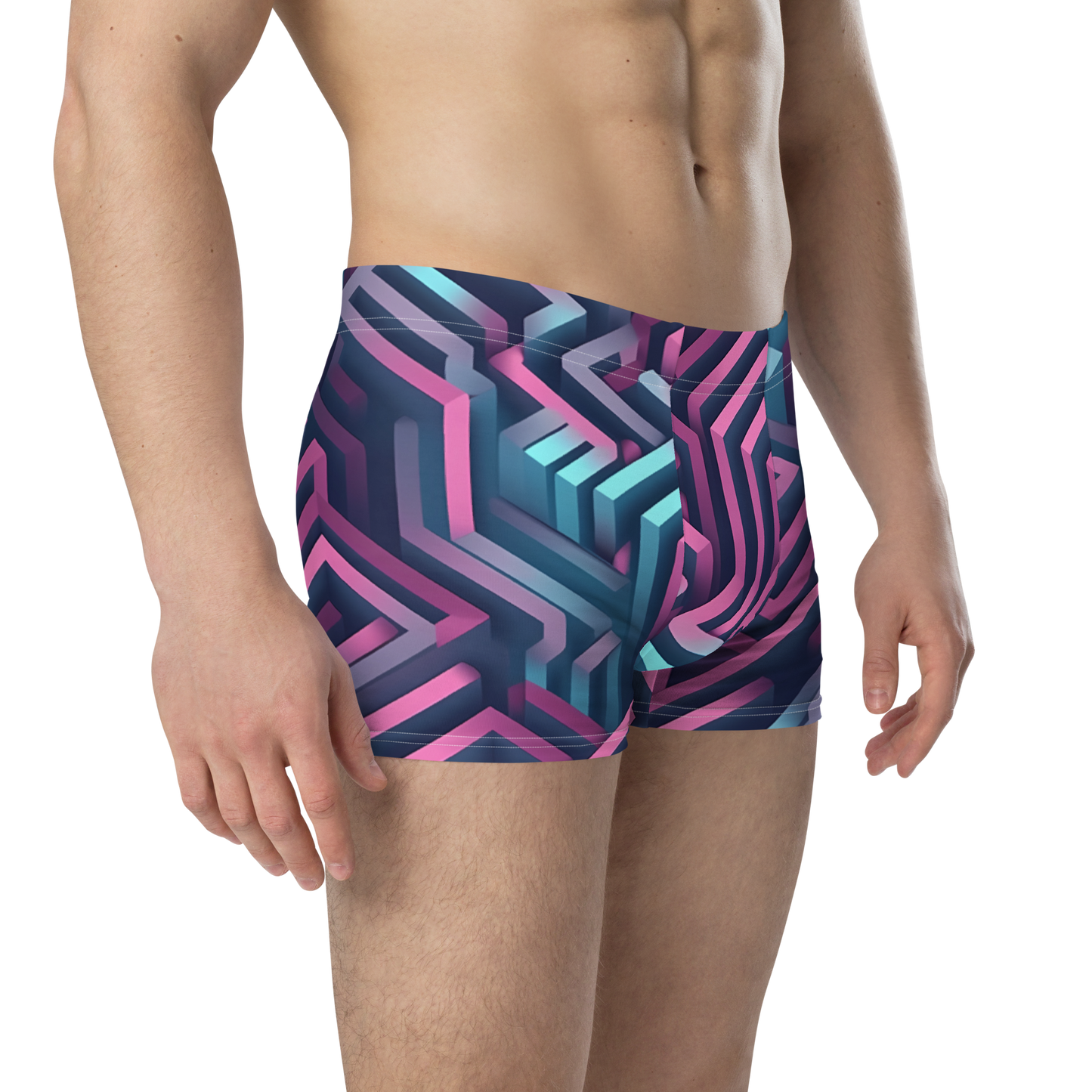 3D Maze Illusion | 3D Patterns | All-Over Print Boxer Briefs - #4