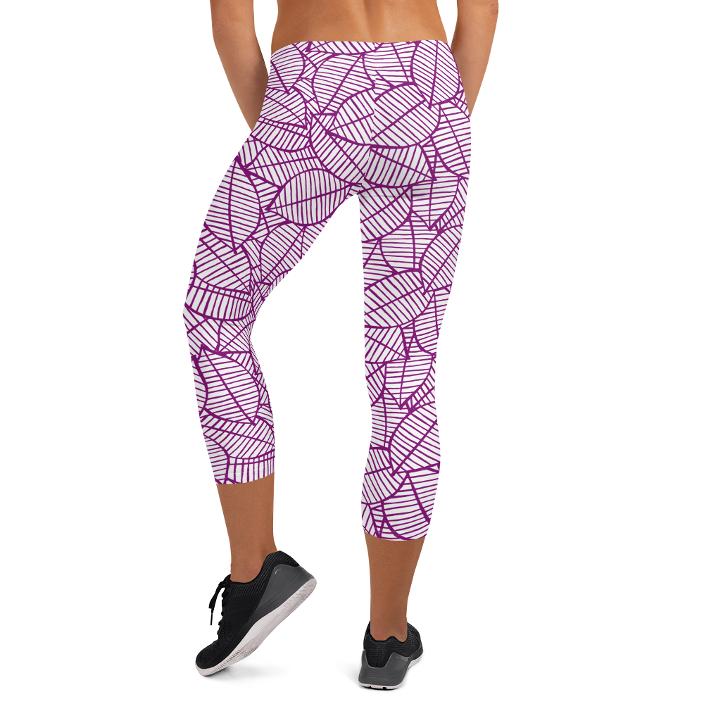 Colorful Fall Leaves | Seamless Patterns | All-Over Print Capri Leggings - #7