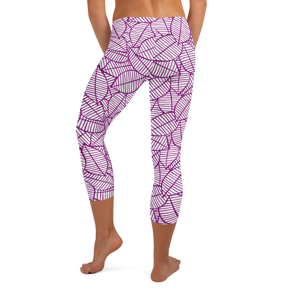 Colorful Fall Leaves | Seamless Patterns | All-Over Print Capri Leggings - #7