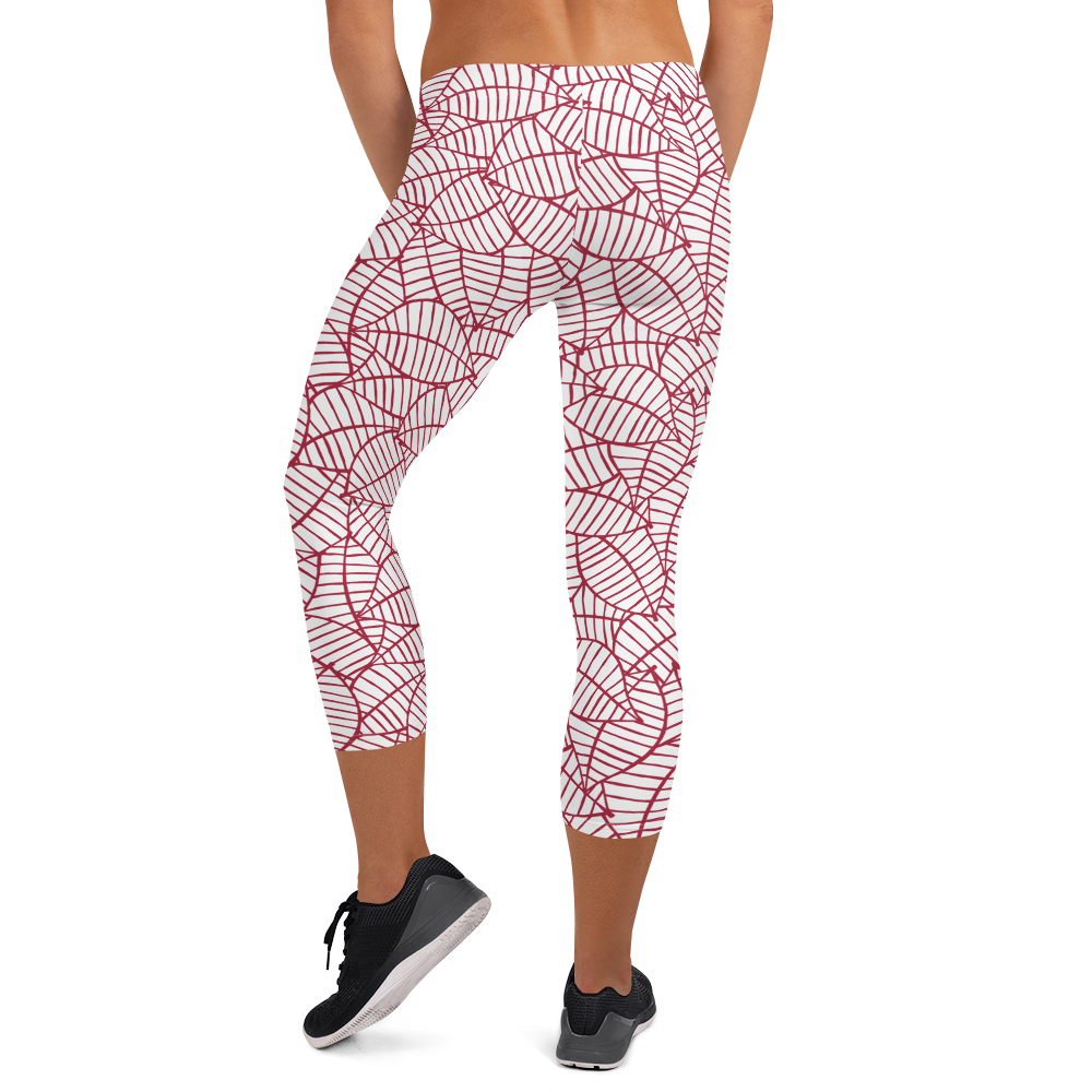 Colorful Fall Leaves | Seamless Patterns | All-Over Print Capri Leggings - #8