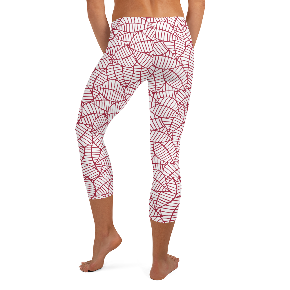 Colorful Fall Leaves | Seamless Patterns | All-Over Print Capri Leggings - #8