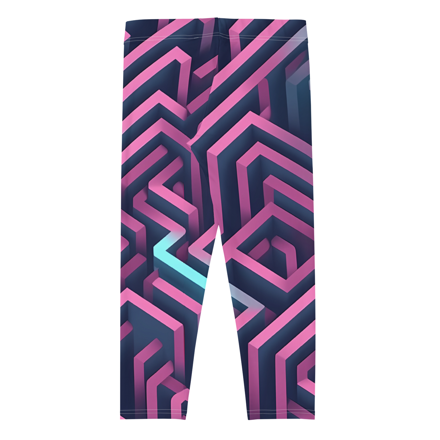 3D Maze Illusion | 3D Patterns | All-Over Print Capri Leggings - #4