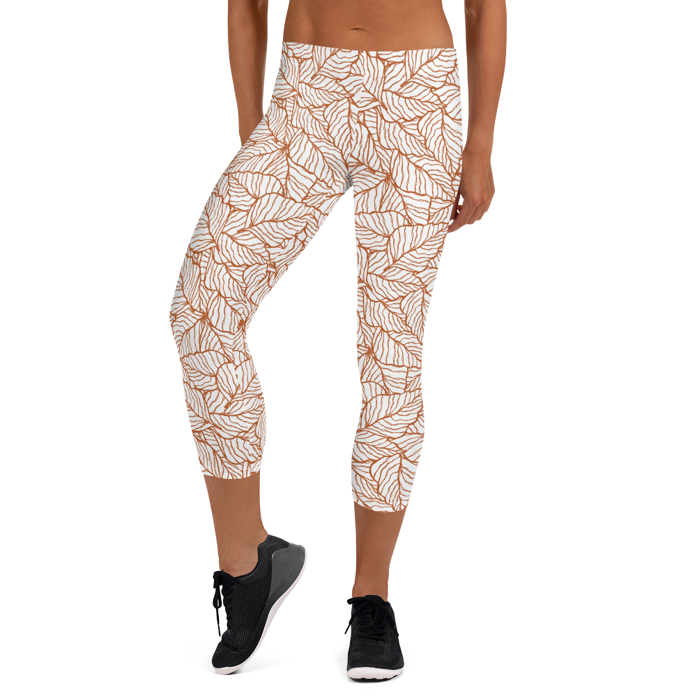 Colorful Fall Leaves | Seamless Patterns | All-Over Print Capri Leggings - #1