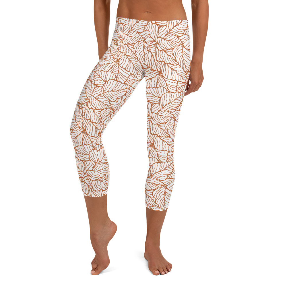 Colorful Fall Leaves | Seamless Patterns | All-Over Print Capri Leggings - #1