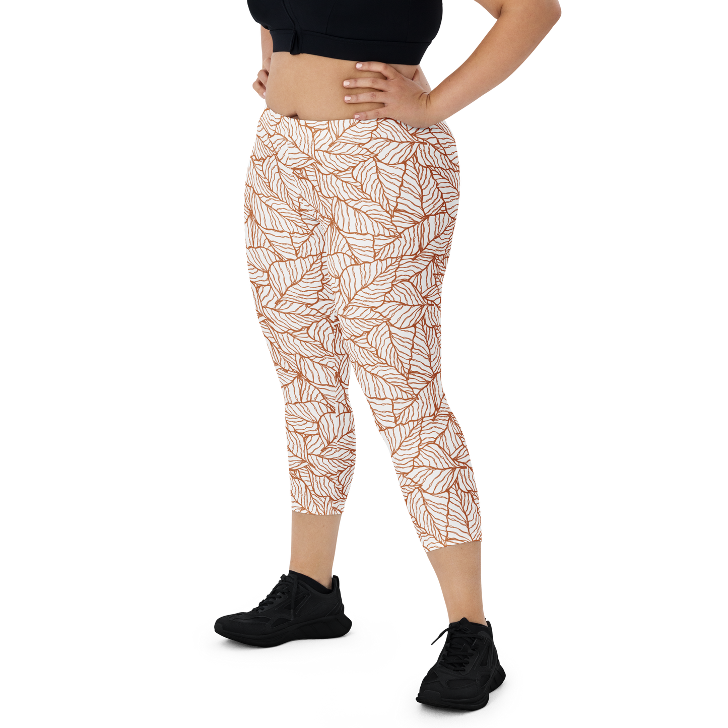 Colorful Fall Leaves | Seamless Patterns | All-Over Print Capri Leggings - #1