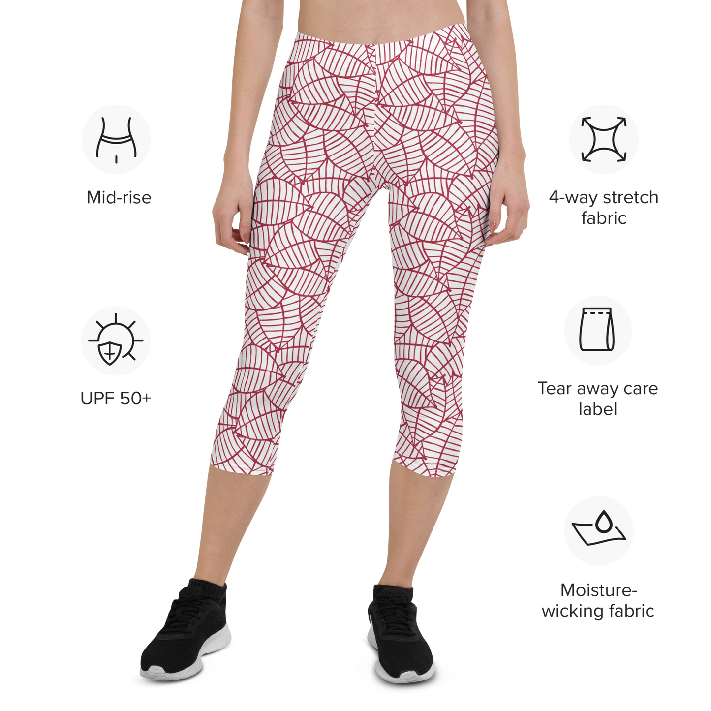 Colorful Fall Leaves | Seamless Patterns | All-Over Print Capri Leggings - #8