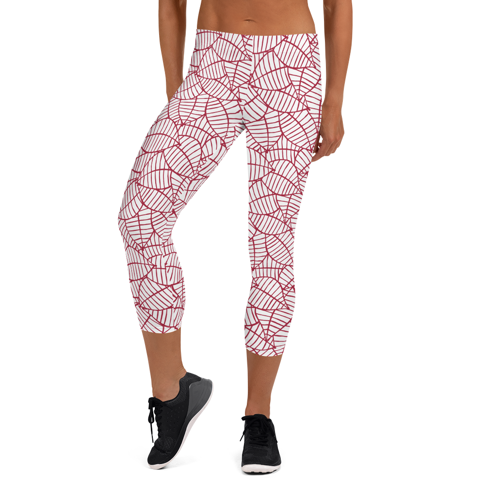 Colorful Fall Leaves | Seamless Patterns | All-Over Print Capri Leggings - #8